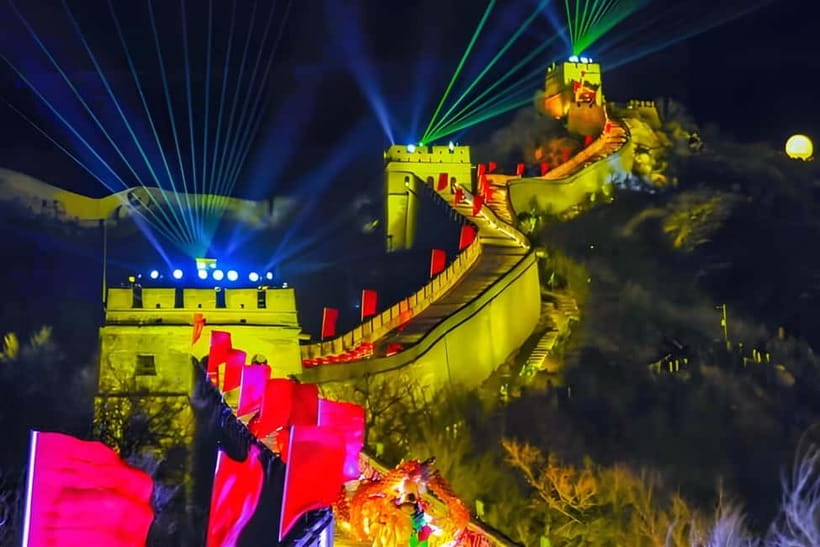 Beijing: Badaling Great Wall Night Ticket or Tours with Show - Show Timing: 6:30 PM Concert and 7:20 PM Lights
