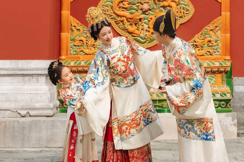 Beijing Traditional Hanfu Experience & Photoshoot for Groups - The Forbidden City moat photo spot, where the pictures actually happen